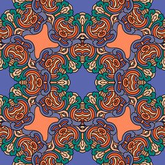 Seamless pattern ethnic style. Vintage decorative texture. Indian, arabic motive.