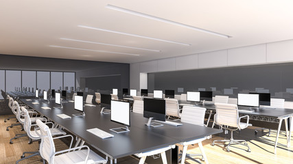 Fototapeta na wymiar Modern office interior design , 3D rendering