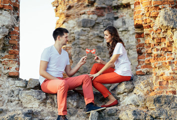 Brides eatting sweets