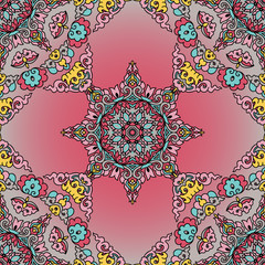 Vector seamless pattern ethnic style background. Vintage decorative texture for wallpapers, backgrounds and page fill. Indian, arabic motive.