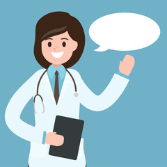 female doctor. healthcare worker, job , occupation.vector illustration.