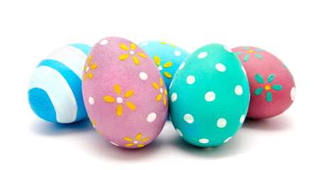 Perfect colorful handmade easter eggs isolated