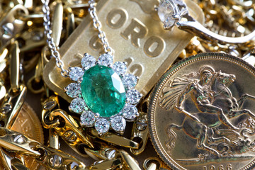 Pile of precious jewelery