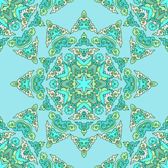 Vector seamless pattern ethnic style background. Vintage decorative texture for wallpapers, backgrounds and page fill. Indian, arabic motive.