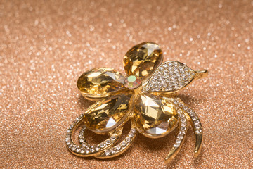 Golden Flower Shaped Brooch