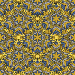 Vector seamless pattern ethnic style background. Vintage decorative texture for wallpapers, backgrounds and page fill. Indian, arabic motive.