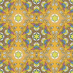 Vector seamless pattern ethnic style background. Vintage decorative texture for wallpapers, backgrounds and page fill. Indian, arabic motive.