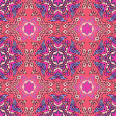Vector seamless pattern ethnic style background. Vintage decorative texture for wallpapers, backgrounds and page fill. Indian, arabic motive.