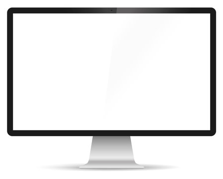 Computer screen vector on white background.