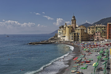 Fototapeta na wymiar Camogli Beach, Liguria province, Italia