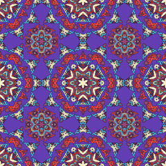 Vector seamless pattern ethnic style background. Vintage decorative texture for wallpapers, backgrounds and page fill. Indian, arabic motive.