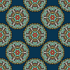 Vector seamless pattern ethnic style background. Vintage decorative texture for wallpapers, backgrounds and page fill. Indian, arabic motive.