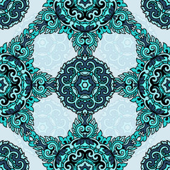 Vector seamless pattern ethnic style background. Vintage decorative texture for wallpapers, backgrounds and page fill. Indian, arabic motive.