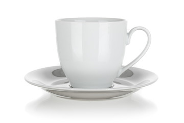 cup and saucer isolated on white