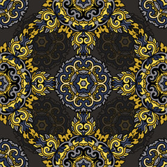 Vector seamless pattern ethnic style background. Vintage decorative texture for wallpapers, backgrounds and page fill. Indian, arabic motive.