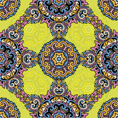 Vector seamless pattern ethnic style background. Vintage decorative texture for wallpapers, backgrounds and page fill. Indian, arabic motive.