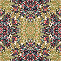 Vector seamless pattern ethnic style background. Vintage decorative texture for wallpapers, backgrounds and page fill. Indian, arabic motive.