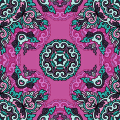 Vector seamless pattern ethnic style background. Vintage decorative texture for wallpapers, backgrounds and page fill. Indian, arabic motive.