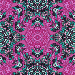 Vector seamless pattern ethnic style background. Vintage decorative texture for wallpapers, backgrounds and page fill. Indian, arabic motive.