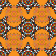 Vector seamless pattern ethnic style background. Vintage decorative texture for wallpapers, backgrounds and page fill. Indian, arabic motive.