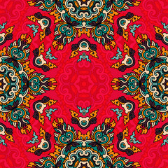 Vector seamless pattern ethnic style background. Vintage decorative texture for wallpapers, backgrounds and page fill. Indian, arabic motive.