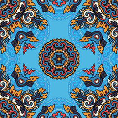 Vector seamless pattern ethnic style background. Vintage decorative texture for wallpapers, backgrounds and page fill. Indian, arabic motive.