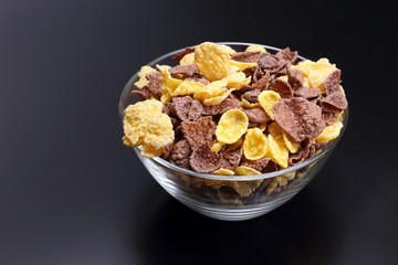 colored corn flakes in a bowl.