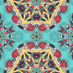 Vector seamless pattern ethnic style background. Vintage decorative texture for wallpapers, backgrounds and page fill. Indian, arabic motive.