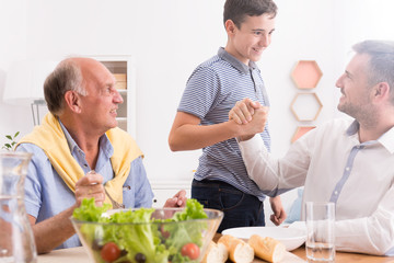 Man proud of his son