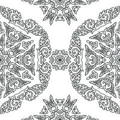 Vector seamless pattern ethnic style background. Vintage decorative texture for wallpapers, backgrounds and page fill. Indian, arabic motive.