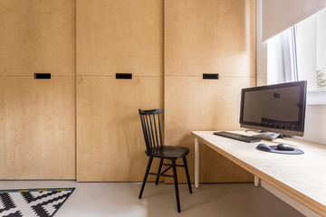 Simple scandi office with computer