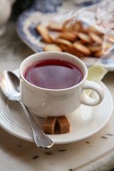 berry tea with lime and biscuits