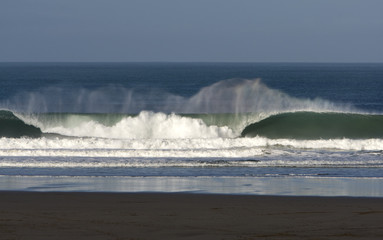 Waves at Porthtowan beach, Cornwall, UK