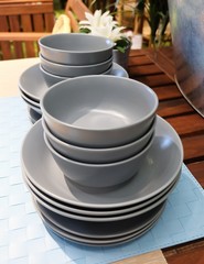 Set of Ceramic Dishes, Bowls and Plates