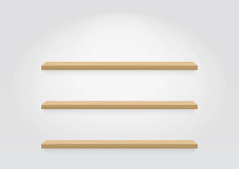 Empty wood shelf. vector
