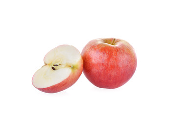 Ripe apple on white background
