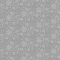 vector pattern flowers seamless monochrome gray background Children's romantic