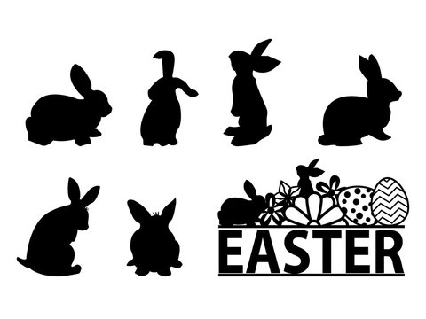 The silhouette of a rabbit for Easter.