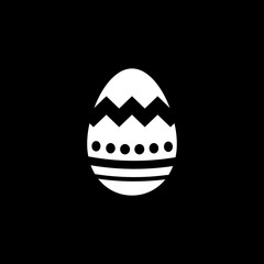 Easter egg solid icon, religion & holiday elements, egg with lines, a filled pattern on a black background, eps 10.