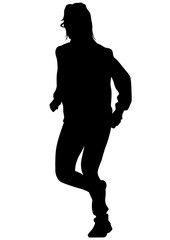 Woman athletes on running race on white background