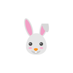 Happy Easter bunny flat icon, religion & holiday elements, rabbit sign, a colorful solid pattern on a white background, eps 10.