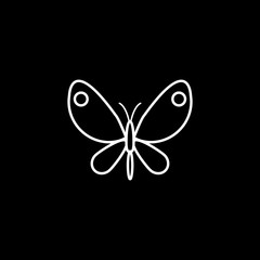 Butterfly line icon, spring & easter elements, insect sign, a linear pattern on a black background, eps 10.
