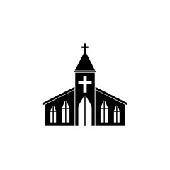Church solid icon, religion & building elements, Religious sign, a filled pattern on a white background, eps 10.