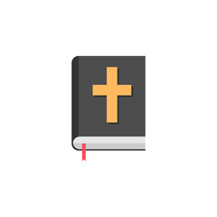 Holy bible book flat icon, religion & christianity, Religious sign, a colorful solid pattern on a white background, eps 10.