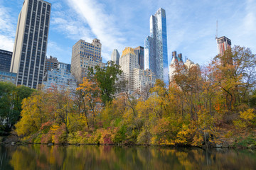 Midtown from Central Park in an Autumn morning