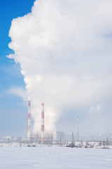 Smoke and evaporation over the CHP in winter