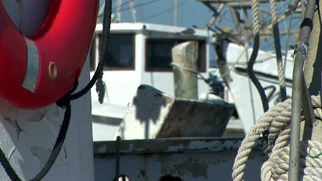 detail view of an old rusty trawler