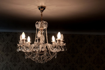 crystal chandelier shines hanging