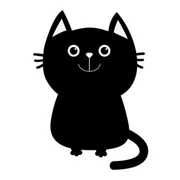 Premium Vector  Vector cute black cat icon illustration