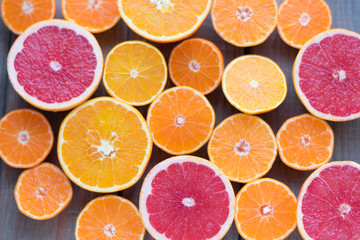 Cuted fresh citrus background